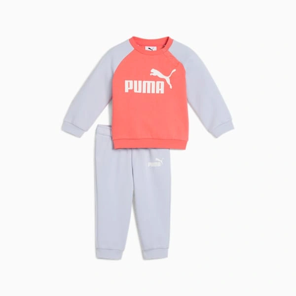 PUMA Minicats: Živahna dvo-delna raglan majica in hlače za malčke, udobje in stil v enem kompletu!